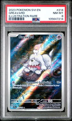 2023 POKEMON SVI EN-SCARLET & VIOLET ILLUSTRATION RARE #214 GREAVARD PSA 8 - Image 1