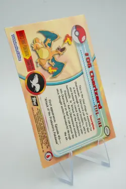 1999 Pokemon Charizard Topps Foil #06 - T.V. Animation -Black Logo SEE PHOTOS ++ - Image 3