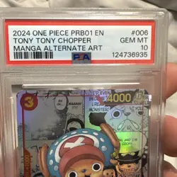 2024 One Piece PRB01 Premium Booster Manga Alt Art Tony Tony Chopper #6 PSA 10 - Image 2