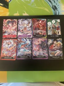 One Piece TCG Monkey.D.Luffy Lot Alternative Art Card English Edition (8) Cards - Image 1