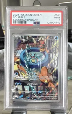 Squirtle #148/142 PSA 9 Pokemon Scarlet & Violet Stellar Crown Illustration Rare - Image 1