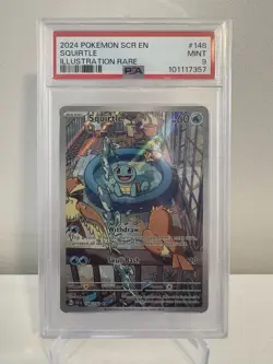 Squirtle #148/142 PSA 9 Pokemon Scarlet & Violet Stellar Crown Illustration Rare - Image 1