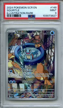 Pokemon Scarlet & Violet Stellar Crown Squirtle Illustration Rare #148/142 PSA 9 - Image 1