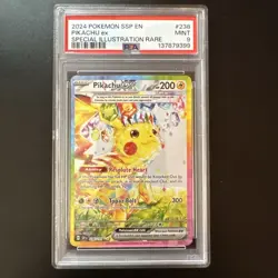 2024 POKEMON SSP EN-SURGING SPARKS SPECIAL ILLUSTRATION RARE PIKACHU EX PSA 9 - Image 3