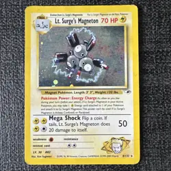 Pokemon TCG - Lt. Surge's Magneton 8/132 Gym Heroes Holo Rare - WOTC 1999 - HP - Image 1