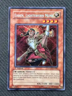 Yugioh Ehren, Lightsworn Monk 1st Edition Secret Rare LODT-EN082 LP/NM - Image 1