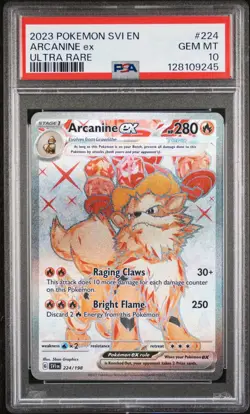 2023 POKEMON SVI EN-SCARLET & VIOLET ULTRA RARE #224 ARCANINE EX PSA 10 - Image 1