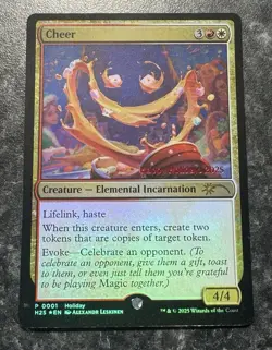 Magic The Gathering Rare Promo Cheer Foil Holiday Promo card - Image 1