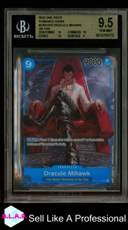DRACULE MIHAWK SR PAR/" PLACE 1" 2022 ONE PIECE ROMANCE DAWN OP01070 BGS 9.5 - Image 1