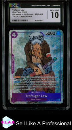 TRAFALGAR LAW 500 YEARS THE FUTURE OP07 TREASURE RARE ST10-010 ONE PIECE CGC 10 - Image 1