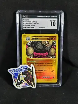 Pokemon Expedition Golem 14/165 Reverse Holo CGC 10 Gem Mint POP 17 - Image 1