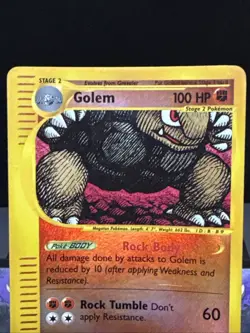 Pokemon Card Golem 14/165 Reverse Holo Rare Expedition Base Set LP - Image 2