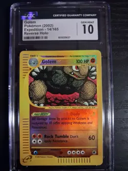 Pokemon Expedition Golem 14/165 Reverse Holo CGC 10 Gem Mint - Image 1