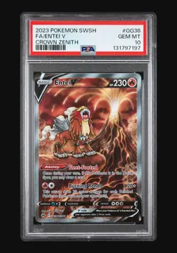 Entei V Galarian Gallery Holo Ultra Rare Pokemon TCG GG36/GG70 PSA 10 Gem Mint - Image 1