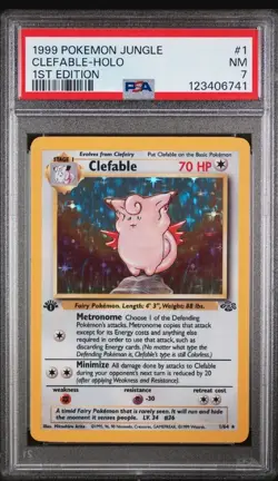Pokemon Clefable 1999 Jungle 1st Edition Holo Rare #1 PSA 7 NM 🔥New Cert🔥 - Image 1