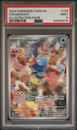 Cramorant 176 2024 Pokemon Twilight Masquerade Illustration Rare PSA 9 MINT Card - Image 1