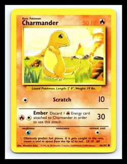 💥 Charmander Non Holo Foil - Pokemon TCG 1999 Base Set Vintage Card # 46/102 - Image 1