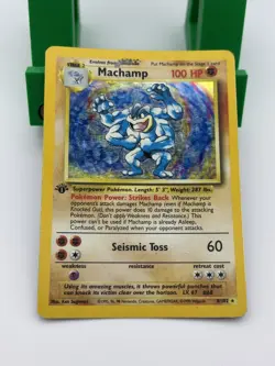 Machamp - 1st Edition Holo - Base Set - WOTC Pokemon Card - Heavy Play - HP - 1 - Image 2