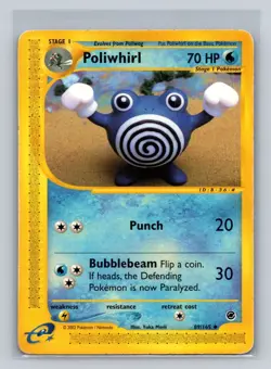 Poliwhirl 89/165 Expedition E-Series Non-Holo Pokemon Card MP Yuki Morii - Image 1