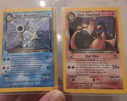 Pokemon Dark Charizard & Dark Blastoise Team Rocket Holo Cards 4/82 3/82 2000 - Image 1