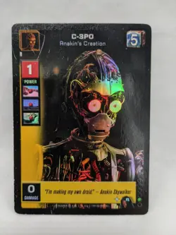Star Wars Young Jedi CCG Foil C-3PO Trading Card Darth Maul F5 - Image 1
