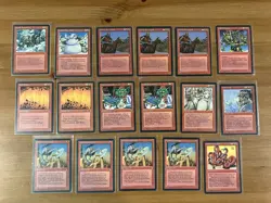 Lot of 17 Vintage Red Cards from the Ice Age Edition of Magic the Gathering 1995 - Image 1
