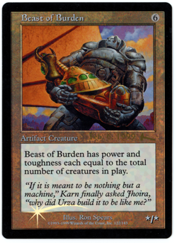Beast of Burden -- MTG (SP+/NM Quality FOIL) - Urza's Pre-release - See scans!! - Image 1