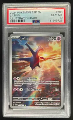 2024 Pokemon SV Surging Sparks SSP EN Latios #203/191 PSA 10 - Image 1