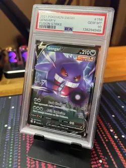 2021 POKEMON SWORD & SHIELD FUSION STRIKE #156 GENGAR V PSA 10 - Image 1