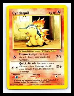 💥 2000 Pokemon Neo Genesis Unlimited - CYNDAQUIL - Non Holo card # 57/111 - Image 1