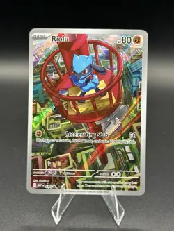2025 Pokemon Mega Evolution Promo Riolu #010 Holo NM Raw - Image 1