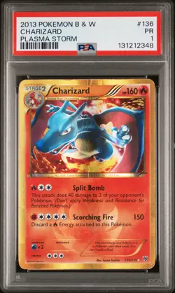 PSA 1 Charizard 2013 Pokemon Black & White Plasma Storm 136/135 - Image 1