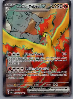 Team Rocket's Moltres ex 208/182 - Pokemon TCG Destined Rivals Ultra Rare NM - Image 1