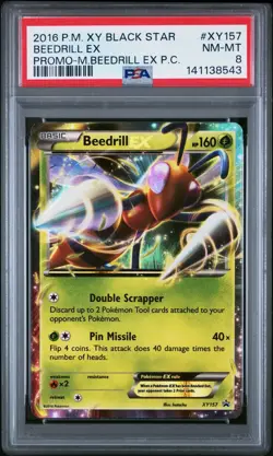 PSA 8 NM-MT Pokemon XY Black Star Promo Beedrill EX Premium Collection XY157 - Image 1