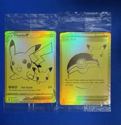 PIKACHU V POKEBALL POKEMON CELEBRATIONS GOLD PROMO SEALED SWSH145 SWSH 156 READ - Image 1