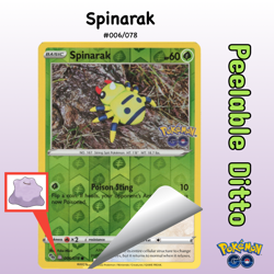 PEELABLE DITTO: Spinarak [Reverse Holo] NM - Pokemon GO - 006/078 - Yuka Morii - Image 1