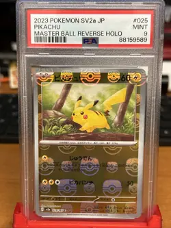 PSA9 Pokemon Japanese Pikachu masterball Holo 025/165 Pokemon 151 sv2a - Image 1