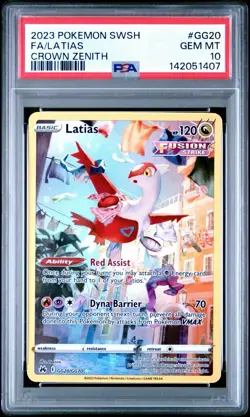Pokemon PSA 10 Gem Mint Crown Zenith: Galarian Gallery Latias GG20/GG70 - Image 1