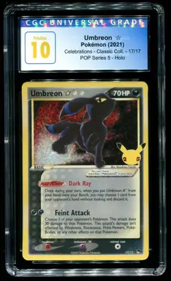 CGC Pristine 10 Umbreon Gold Star Holo Celebrations 2021 Pokemon Card #17 - Image 1