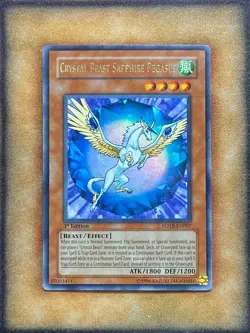 Yugioh Crystal Beast Sapphire Pegasus FOTB-EN007 Ultra Rare 1st Ed LP - Image 1