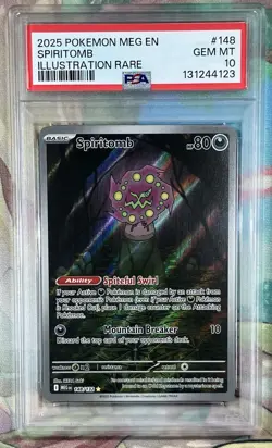 PSA 10 Spiritomb IR Illustration Rare Mega Evolution Pokemon 148/132 #132 - Image 3