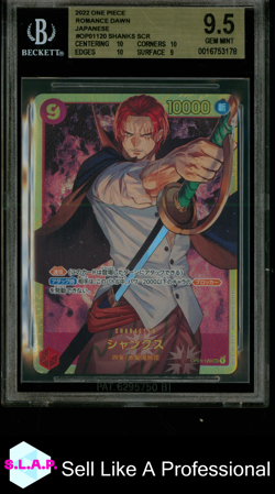 SHANKS SEC 2022 ONE PIECE ROMANCE DAWN JAPANESE OP01120 BGS 9.5 - Image 1