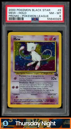 2000 POKEMON WOTC BLACK STAR PROMOS #9 MEW HOLO PROMO - POKEMON LEAGUE PSA 8 - Image 1