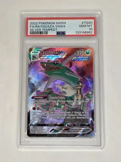 2022 Pokemon SWSH Silver Tempest Full Art Rayquaza VMAX #TG20 Gem Mint PSA 10 - Image 1
