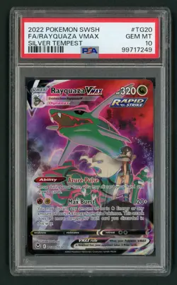 2022 Pokemon SWSH Silver Tempest Full Art #TG20 Rayquaza VMAX PSA 10 - READ DISC - Image 1