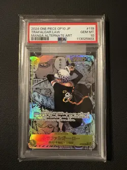 PSA 10 Trafalgar Law OP10-119 Manga ALT ART 2024 One Piece Card Japanese - Image 1