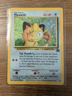 Meowth Black Star Promo #10 Holo Pokemon Card Nintendo Game Boy - Image 1