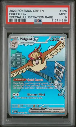 PSA 9 Mint Pidgeot ex 2023 Obsidian Flames 225/197 SIR Card - Image 1