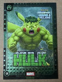 Pikachu Heroes & Villains FLASH EDITION GREEN HOLO Pokemon Card You Pick/Choose! - Image 1