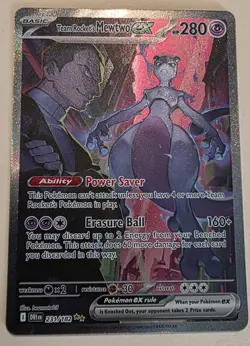 Pokemon Basic HP 280 Team Rocket's Mewtwo EX Card # 231/182. - Image 1